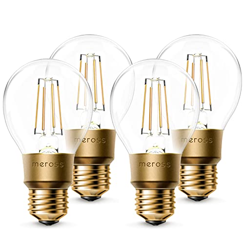 meross Smart Vintage Glühbirne WLAN Glühbirne 4pcs Dimmbare LED Lampe, Smart Edison Retro Lampe Warmweiß, kompatibel mit Alexa, Google Assistant und SmartThings, E27 60W Äquivalent von meross