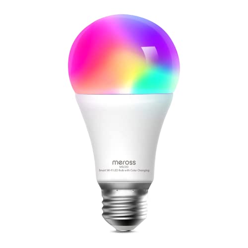 Meross Smart WLAN Glühbirne intelligente Lampe Dimmbare Mehrfarbige LED Birne Fernbedienung E27 2700K-6500K kompatibel mit Alexa, Google Home und SmartThings,RGBWW von meross