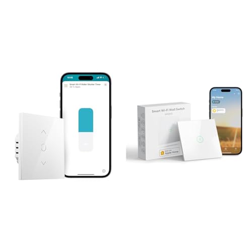 meross WLAN Rolladenschalter funktioniert mit Homekit & smart Lichtschalter kompatibel mit HomeKit, WLAN Wandschalter von meross