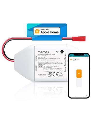 meross intelligenter Garagentoröffner, Sprach-/Fernbedienung, kompatibel mit Apple HomeKit, Amazon Alexa, Google Home, SmartThings, Ergänzung zu vorhandenem Garagentoröffner von meross