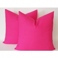 2Er Set/Hot Pink Leinenkissen, Dekorativer Kissenbezug, Dekokissen 16, 18, 20, 22, 24, 26, 28, 30 Zoll Kissenkauer von mertakkul