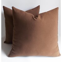 Set 2/ Schokobraun 50 X cm Dekokissen, Kissenbezug Baumwolle Canvas Blend von mertakkul