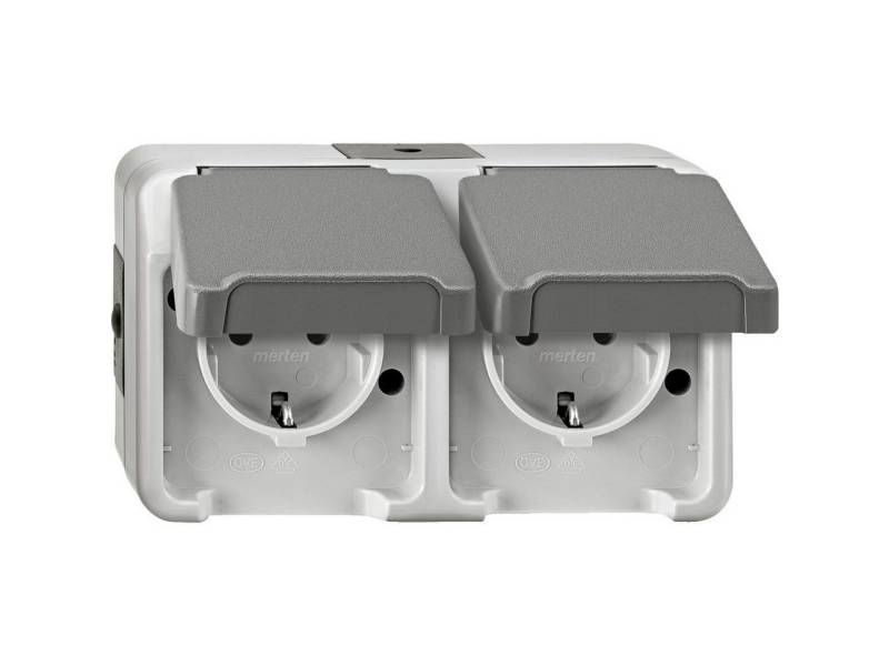 merten Steckdose Merten Doppelsteckdose mit Klappdeckel Aquastar von merten