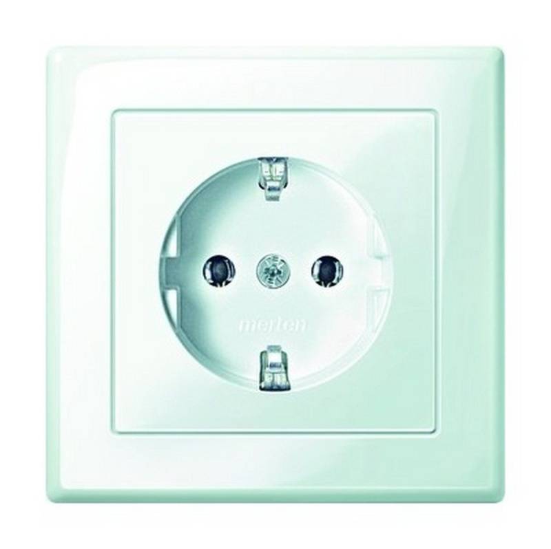 merten Unterputz-Steckdose, 1fach polarweiß glänzend Unterputz horizontal/vertikal IP20 Vollplatte von merten