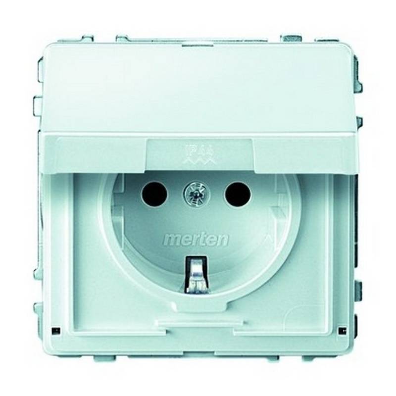 merten Unterputz-Steckdose, 1fach polarweiß glänzend Unterputz horizontal/vertikal von merten