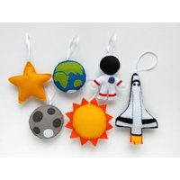 Filz Ornamente, Astronaut, Pendel, Sonne, Erde, Mond, Sterne Filz Ornamente, Astronaut, Pendel, Sonne, Erde, Mond, Sterne von messagefromspace