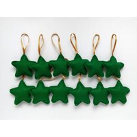 Grüne Filzsterne, Weihnachtsbaumschmuck, 12Er Set, Weihnachtsdekoration von messagefromspace