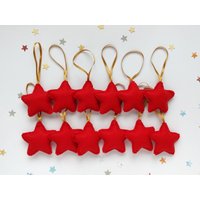 Rote Filzsterne Mit Goldenem Band, Christbaumschmuck, 12Er Set, Gastgeschenke von messagefromspace