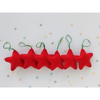 Roter Stern Filz Ornamente, Christbaumschmuck, Wohnkultur, Kinderzimmer Deko, Weihnachtsdekoration, Handgemachte Ornamente von messagefromspace