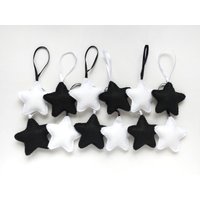 Schwarz-Weißer Filzsternschmuck, Christbaumschmuck, 12Er Set, Partygeschenke Schwarz-Weißer Filzsternschmuck, Christbaumschmuck, 12Er Set, Partygeschenke von messagefromspace