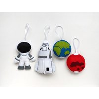 Spacex Filz Ornamente, Astronaut Crew Dragon Raumarbeit Erde Und Mars, Weihnachtsbaumschmuck, Kinderzimmer Oder Weihnachtsdekoration von messagefromspace