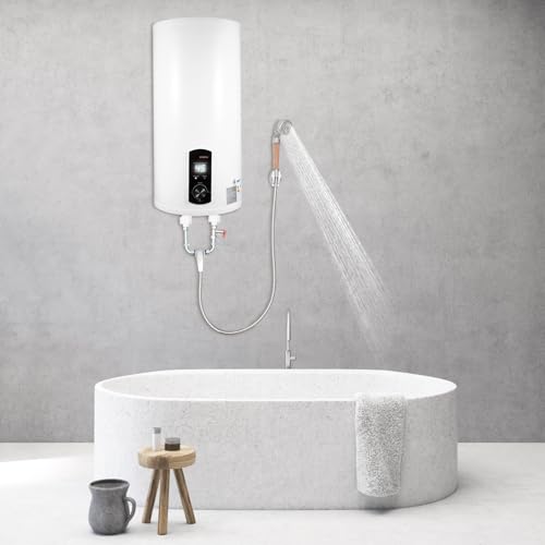 2000W Elektrischer Tank-Wassererhitzer, Warmwasserbereiter, Elektrischer Wassererhitzer, Horizontal LED-Bildschirm, Durchlauferhitzer 50L, Mit Hand Shower Und Helpful Faucet von mesterth