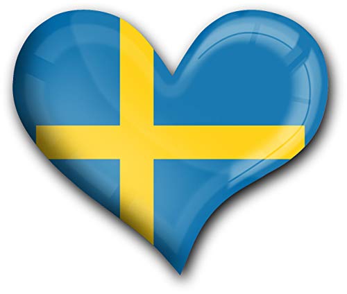 metALUm Herz Acrylmagnet mit starkem Neodym - Magnet Flagge Schweden #1311006 von metALUm