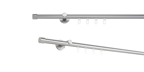 metablo Gardinenstange auf Maß mit Endstück Kappe Innenlauf Ø 20mm Wandabstand 6,5cm Komplettset Edelstahl-Optik 250cm metablo Gardinenstange auf Maß mit Endstück Kappe Innenlauf Ø 20mm Wandabstand 6,5cm Komplettset Edelstahl-Optik 250cm von metablo