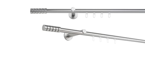 metablo Gardinenstange auf Maß mit Endstück Rillcube Innenlauf Ø 20mm Wandabstand 12cm Komplettset Edelstahl-Optik 300cm metablo Gardinenstange auf Maß mit Endstück Rillcube Innenlauf Ø 20mm Wandabstand 12cm Komplettset Edelstahl-Optik 300cm von metablo