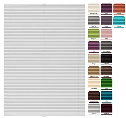 metablo Plissee nach maß Plissee mit Bohren 22 Farben Schalosien Fenster innen Faltrollos für Fenster Sicht- und Sonnenschutz Rollo für Fenster mit Bohren Weiß B: 30-40 cm, H: 151-200 cm von metablo