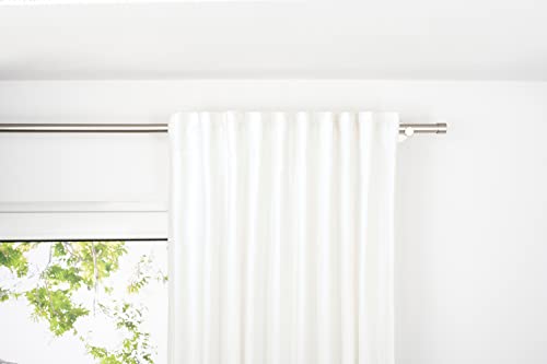 metablo Schlaufenvorhang Blickdicht einfarbig 1er Set Vorhang Leinen Gardine Schal aus 100% Polyester inklusive Stangendurchzug und Kräuselband Weiß 135x300 cm von metablo