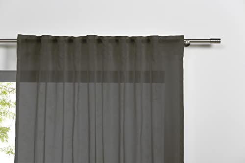 metablo Schlaufenvorhang transparent einfarbig 1er-Set Vorhang Gardine Schlaufenschal aus 100% Polyester inklusive Stangendurchzug und Kräuselband Grau 135x245 cm metablo Schlaufenvorhang transparent einfarbig 1er-Set Vorhang Gardine Schlaufenschal aus 100% Polyester inklusive Stangendurchzug und Kräuselband Grau 135x245 cm von metablo