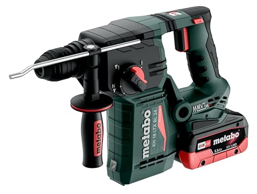 metabo Akku-Kombihammer KH 18 LTX BL 24-18 V, 2,2 J Schlagenergie, SDS-plus - Brushless-Motor, Bohren Meißeln Hammerbohren in Beton, Mauerwerk, Holz - Inkl. 2 Akkus 5.5 Ah, Ladegerät und metaBOX von metabo