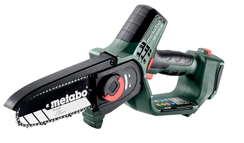 Metabo Akku Gehölzsäge (Holzsäge ohne Akku, kleine Kettensäge 15 cm, mit metaBox, Gartensäge) 600856840 von metabo