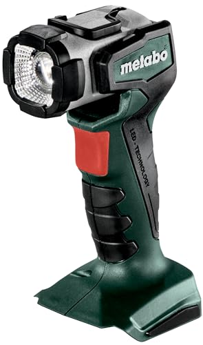 Metabo Akku-Handlampe ULA 14.4-18 LED – 600368000 – Kraftvolles und gleichmäßiges Arbeitslicht mit anpassbarem Lampenkopf und praktischem Aufhängehaken – Ohne Akku und Ladegerät von metabo