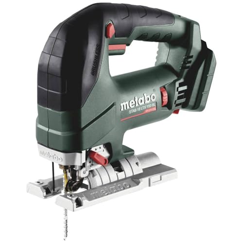 Metabo Akku-Stichsäge STAB 18 LTX 150 BL 18 V, mit Brushless Motor, griff mit rutschfester Softgrip-Oberfläche, mit Absaugmöglichkeit, mit MetaBox, Säge 601503840 von metabo