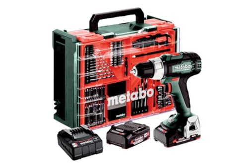 Metabo BS 18 L Set Akku-Bohrschrauber – inkl. Akku und Kunststoffkoffer (2 x 18V 2Ah LiPOWER Akkus, Bohrdurchmesser 13 mm/36 mm, Gewicht 1,6 kg) 614051710 von metabo
