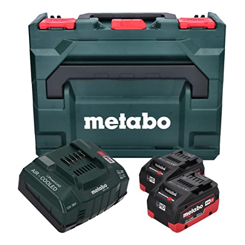 Metabo Basis Set 2x Li-Power Akkupack 18 V 8,0 Ah CAS Li-Ion Akku (685131590) + Ladegerät ASC 145 + metaBOX von metabo