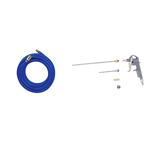Metabo Druckluftschlauch Super-Air Euro 10 mm x 15,5 mm / 10 m, Länge: 10 m, Innen-Ø: 10 mm, Außen-Ø: 15.5 mm & BGS 3215 | Druckluft-Ausblaspistole | Alu-Druckguss | mit 3 Düsen 25 - 100 - 200 mm von metabo