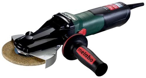 metabo Flachkopf-Winkelschleifer WEVF 10-125 Quick Inox - 1000 W, 125 mm Scheiben-Ø, 7600 U/min - Edelstahlbearbeitung, variable Drehzahl, werkzeugloser Scheibenwechsel, langlebiger Marathon-Motor von metabo