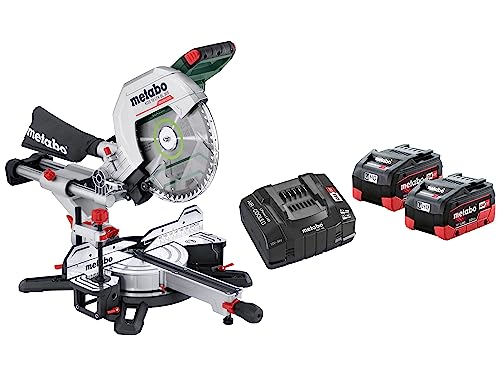 Metabo KGS 18 LTX BL 305 Akku-Kappsäge (18V 2x8Ah LiHD- Ladegerät ASC 145, mit Zugfunktion, Klasse M, robuste Bauweise) 614305810 von metabo