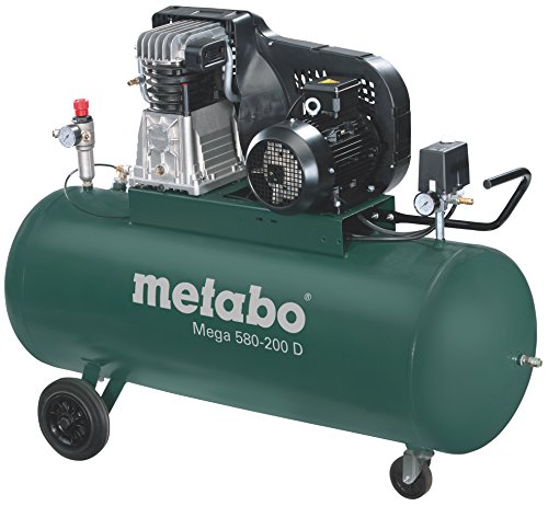 Metabo Kompressor Mega Mega 580-200 D (601588000) Karton, Ansaugleistung: 510 l/min, Füllleistung: 395 l/min, Effektive Liefermenge (bei 80% max. Druck): 360 l/min von metabo