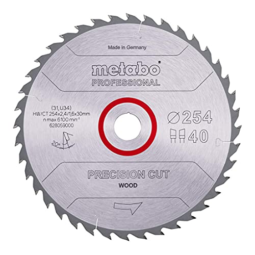 Metabo Kreissägeblatt HW/CT 254 x 30, 40 WZ 20 Grad, 628059000 von metabo