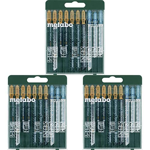 Metabo Stichsägeblattsortiment - SP 10-teilig, für Holz+Metall+Kunststoffe (623599000) Materialeignung: Holz/Metall/Kunststoffe, 3er Pack von metabo