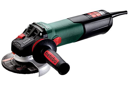 metabo Winkelschleifer WEV 17-125 Quick Inox - 1700 W, 125 mm - Drehzahlregelung, Schnellspannmutter, für Edelstahlbearbeitung, kompakt, ergonomisch, sicher - Ideal für Industrie, Handwerk & Metall von metabo
