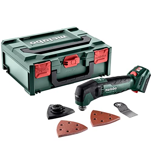 Metabo PowerMaxx MT 12 Akku-Multitool 12V in metaBOX 145 (Tauchsägeblatt, Dreieckschleifplatte, Haftschleifblätter, ohne Akkupack + Ladegerät) # 613089840 von metabo