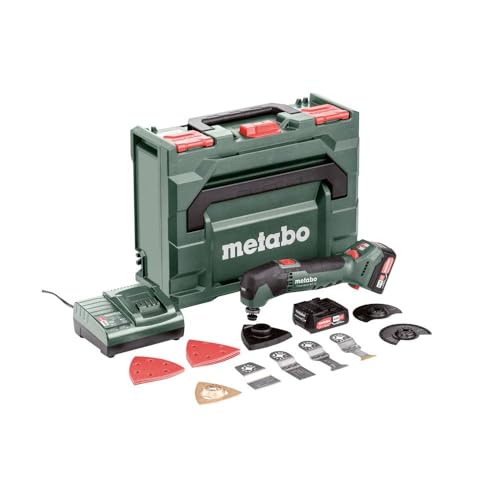 Metabo PowerMaxx MT 12 Akku-Multitool 12V (Sägeblätter Schabermesser Dreieckschleifplatten Haftschleifblätter, 2 Akkus, Ladegerät, metaBOX 145) # 613089510 von metabo