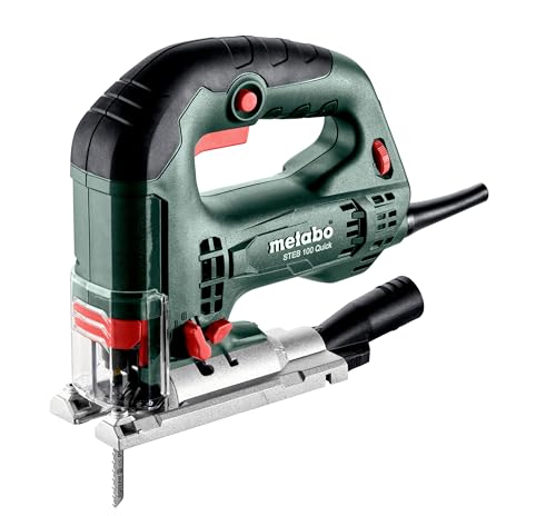 metabo Stichsäge STEB 100 Quick - 710 W, 100 mm Schnitttiefe - VC Elektronik, werkzeugloser Sägeblattwechsel, präzises Sägen, Soft-Grip - Ideal für Holz, Metall und Kunststoff - Inkl. Kunststoffkoffer von metabo