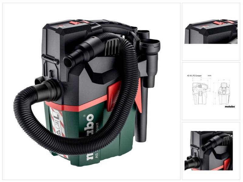 metabo Nass-Trocken-Akkusauger AS 18 L PC Compact Akku Sauger 18 V 6 l IPX4 Staubklasse L (60202885 metabo Nass-Trocken-Akkusauger AS 18 L PC Compact Akku Sauger 18 V 6 l IPX4 Staubklasse L (60202885 von metabo