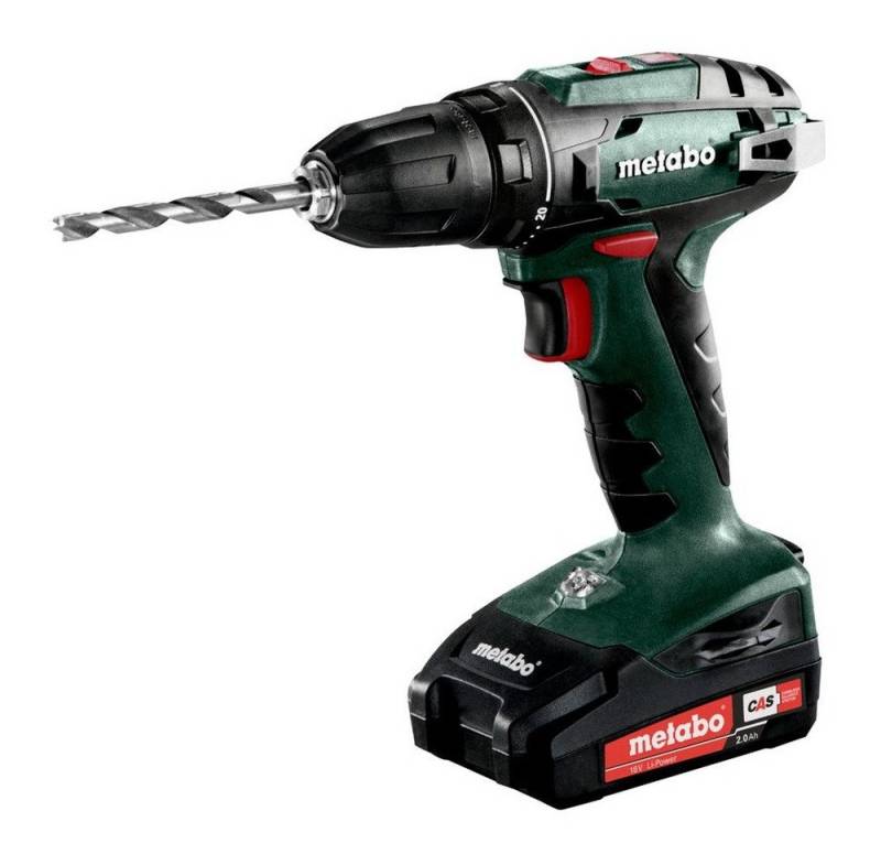 metabo Akku-Bohrschrauber BS 18, 18 V, Bohrmaschine 2 x 2 Ah Li-Ion im Kunststoffkoffer von metabo