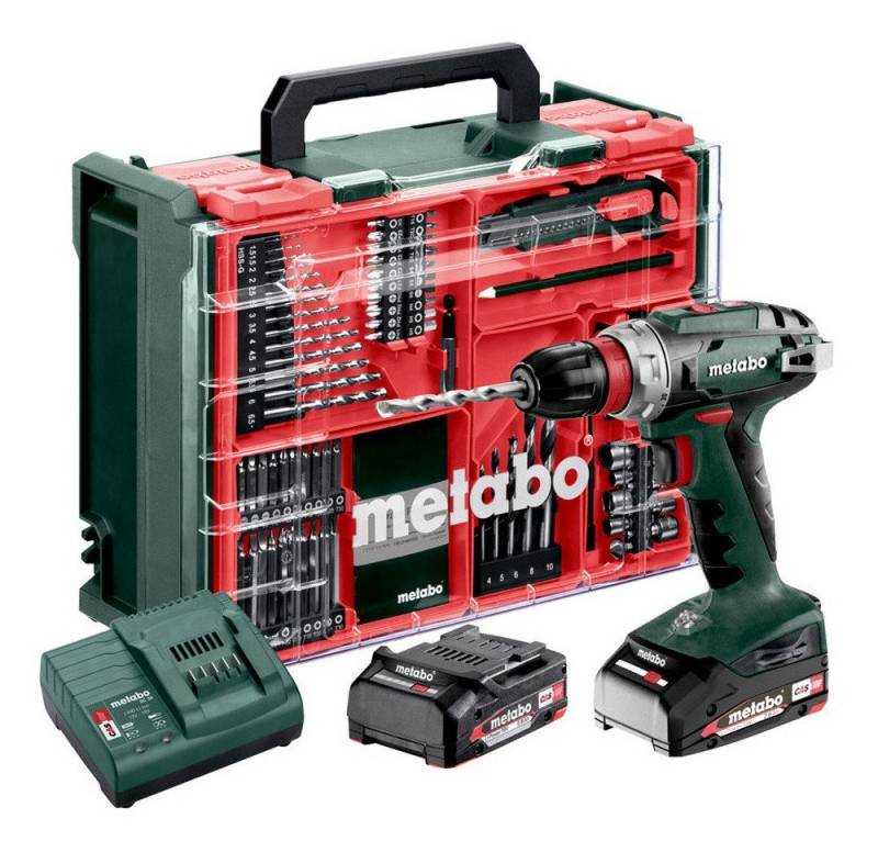 metabo Akku-Bohrschrauber BS 18 Quick, 18 V, Set Mobile Werkstatt 2 x 2 Ah Li-Ion im Kunststoffkoffer von metabo