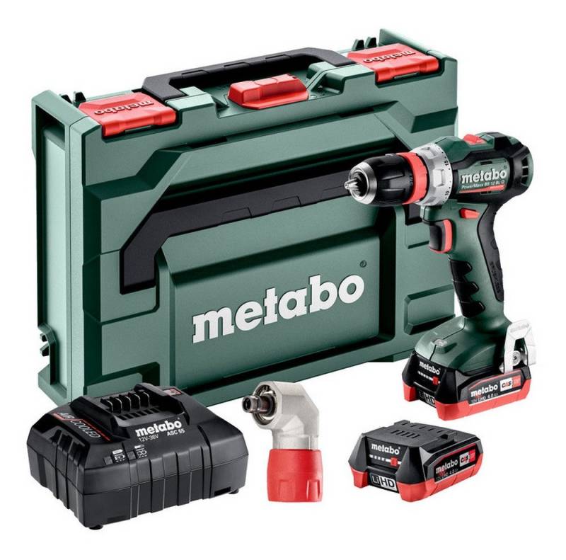 metabo Akku-Bohrschrauber PowerMaxx BS 12 BL Q, 12 V, Pro 2 x 4 Ah LiHD in metaBOX 118 von metabo