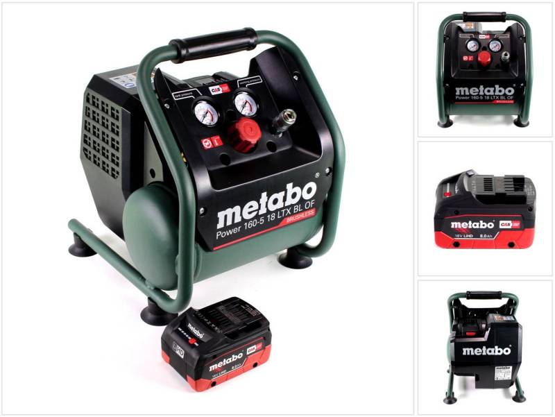 metabo Akku-Handkompressor Power 160-5 18 LTX BL OF Akku Kompressor 18 V 8,0 bar Brushless + 1x von metabo