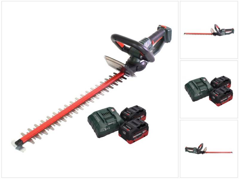 metabo Akku-Heckenschere HS 18 LTX 45 Akku Heckenschere 18 V 43 cm + 2x Akku 5,5 Ah + Ladegerä von metabo