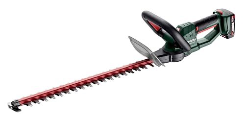 metabo Akku-Heckenschere HS 18 LTX 55 – 601718500 – 18 V – Leicht und leise – Elektrische Hecken- und Strauchschere – Inkl. 2 Akkus und 1 Ladegerät von metabo