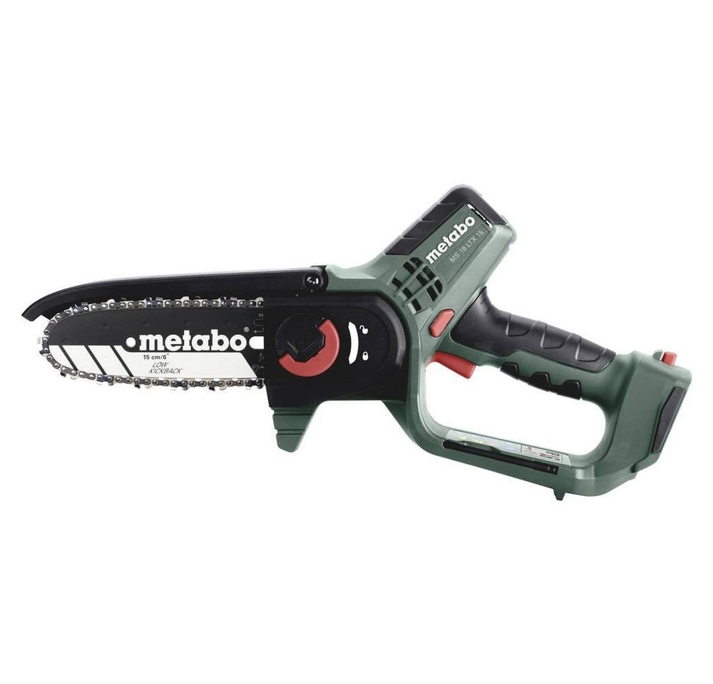 metabo Akku-Kettensäge MS 18 LTX 15 Akku-Gehölzsäge, inkl. Akku, inkl. Ladegerät metabo Akku-Kettensäge MS 18 LTX 15 Akku-Gehölzsäge, inkl. Akku, inkl. Ladegerät von metabo