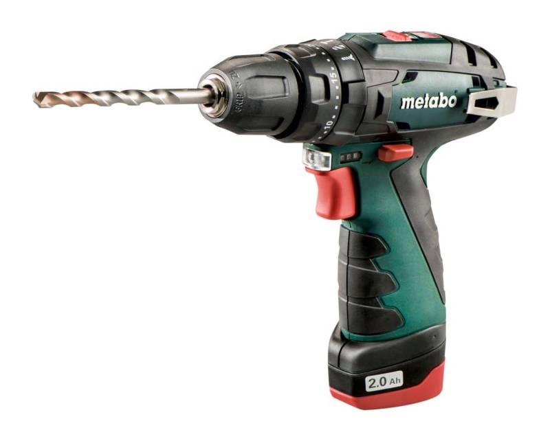 metabo Akku-Schlagbohrschrauber PowerMaxx SB, 11 V, Schlagbohrmaschine 2 x 2 Ah Li-Ion im Kunststoffkoffer von metabo