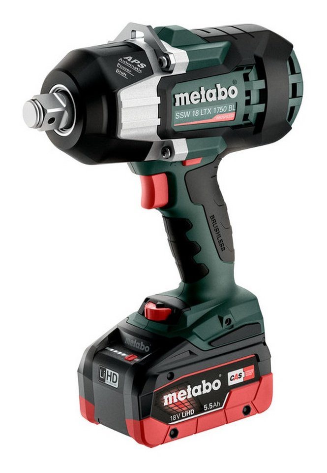 metabo Akku-Schlagschrauber SSW 18 LTX 1750 BL, 1650 U/min, 1750 Nm, Akku-Schlagschrauber 2 x 5,5 Ah LiHD in metaBox 145 L von metabo