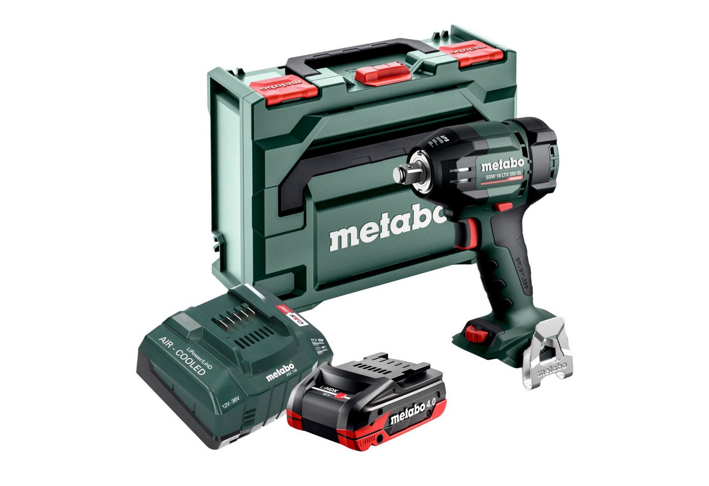metabo Akku-Schlagschrauber SSW 18 LTX 550 BL 18V + 1x LiHDX Akku 4,0Ah + Ladegerät + metaBOX metabo Akku-Schlagschrauber SSW 18 LTX 550 BL 18V + 1x LiHDX Akku 4,0Ah + Ladegerät + metaBOX von metabo