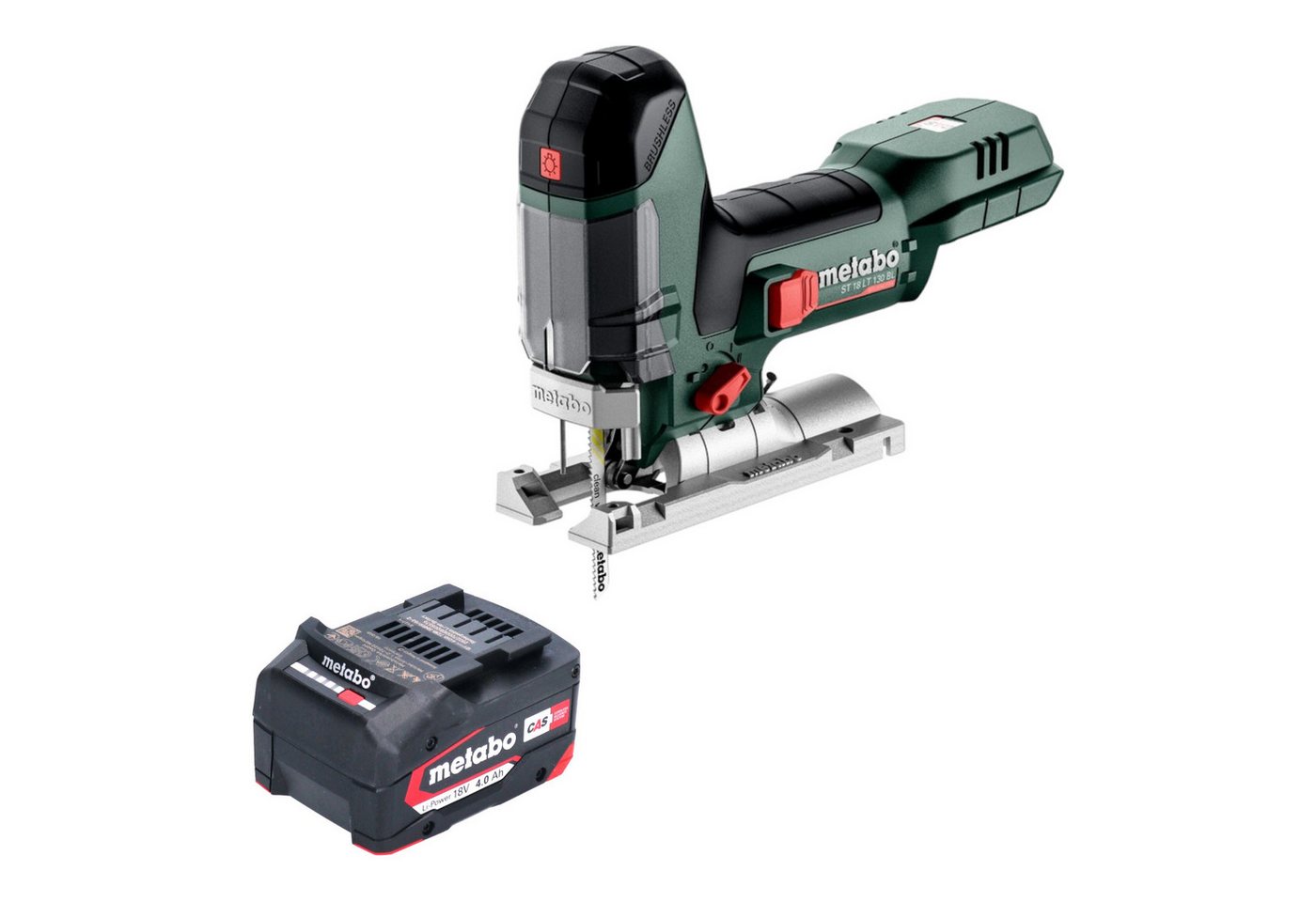 metabo Akku-Stichsäge ST 18 LT 130 BL 18 V 130 mm Brushless + 1x Akku 4,0 Ah - ohne Lader metabo Akku-Stichsäge ST 18 LT 130 BL 18 V 130 mm Brushless + 1x Akku 4,0 Ah - ohne Lader von metabo